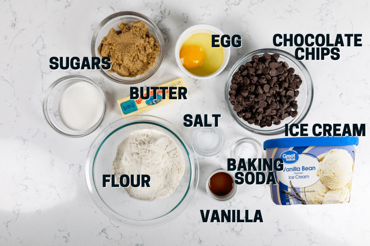 ingredients in cookies with ice cream