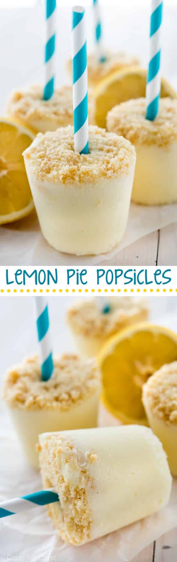 Lemon Pie Popsicles made with Greek yogurt! An easy recipe everyone will love for summer!
