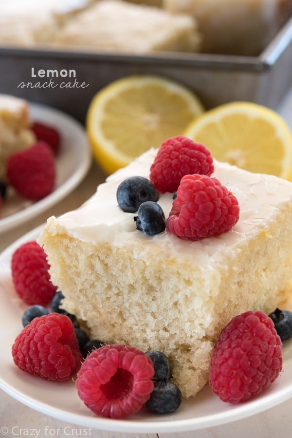 Lemon Snack Cake - have easy cake recipe for snack, dessert, or breakfast!!