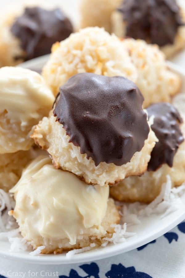 Macaroons on a white plate