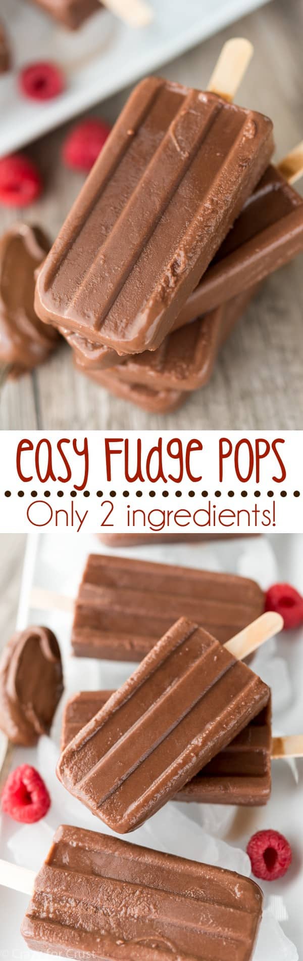 Easy Fudge Pops with only 2 ingredients - like a fudgesicle only BETTER!