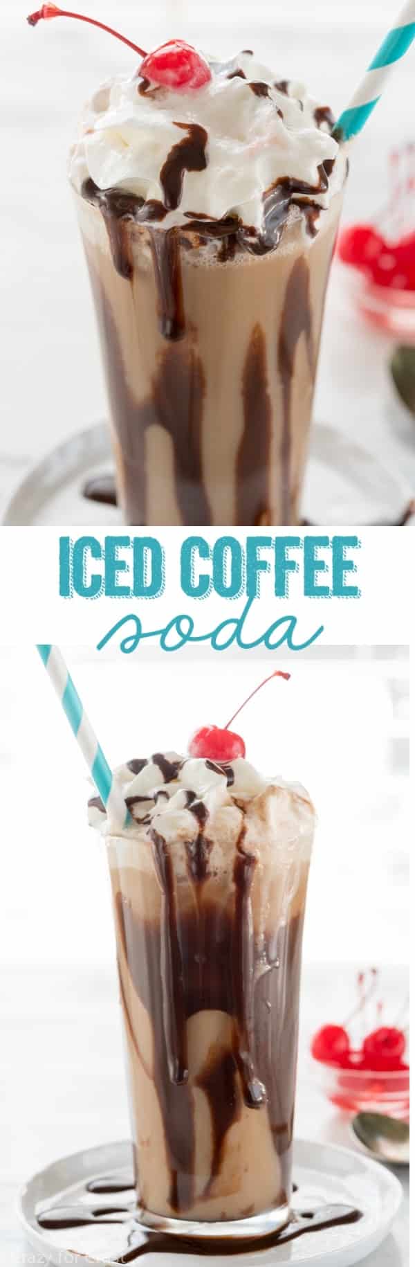 3 ingredient Iced Coffee Soda - an easy and fast recipe for a hot summer afternoon!