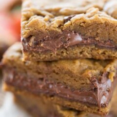 Stack of Pumpkin Nutella Cookie Bars