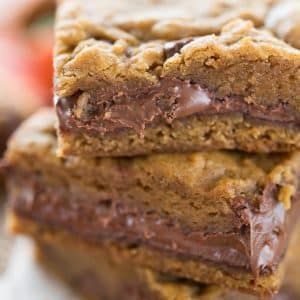 Stack of Pumpkin Nutella Cookie Bars