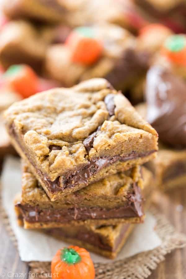 Pumpkin Nutella Cookie Bars