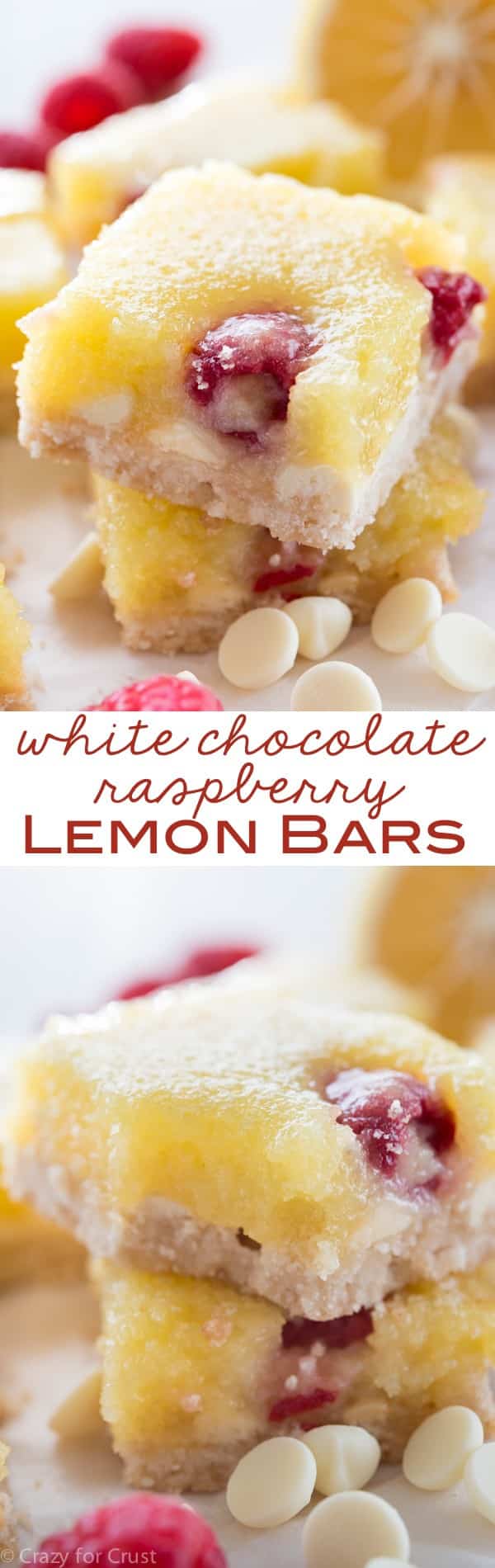 White Chocolate Rasberry Lemon Bars - add flavor to your favorite lemon bar recipe!