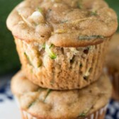 Stack of Zucchini Cream Cheese Muffins