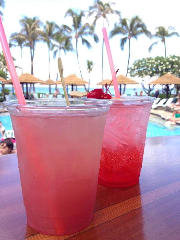 drinks by pool