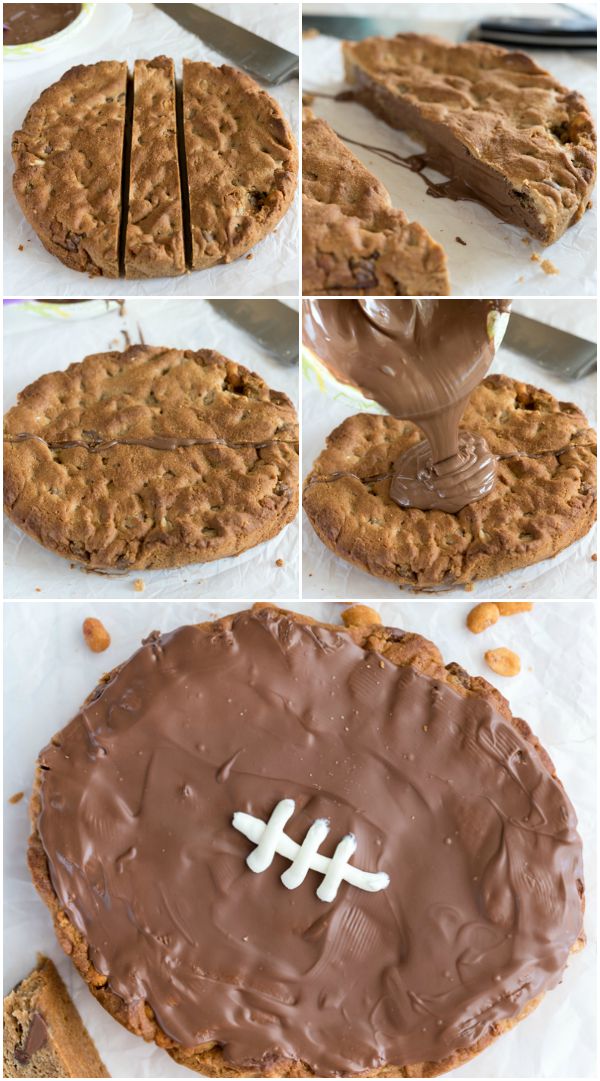 How to make an easy football cookie cake recipe