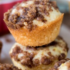 Stack of mini crumb cake bites