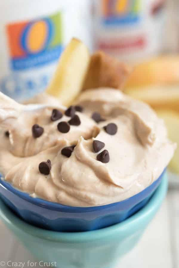 We ate this easy and healthy Skinny Peanut Butter Dip recipe with a spoon!