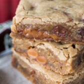 Stack of Caramel Milky Way Blondies