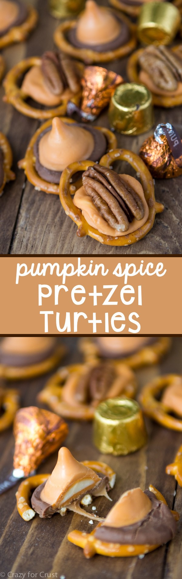 Pumpkin Spice Pretzel Turtles - only 3 ingredients that taste SO GOOD!