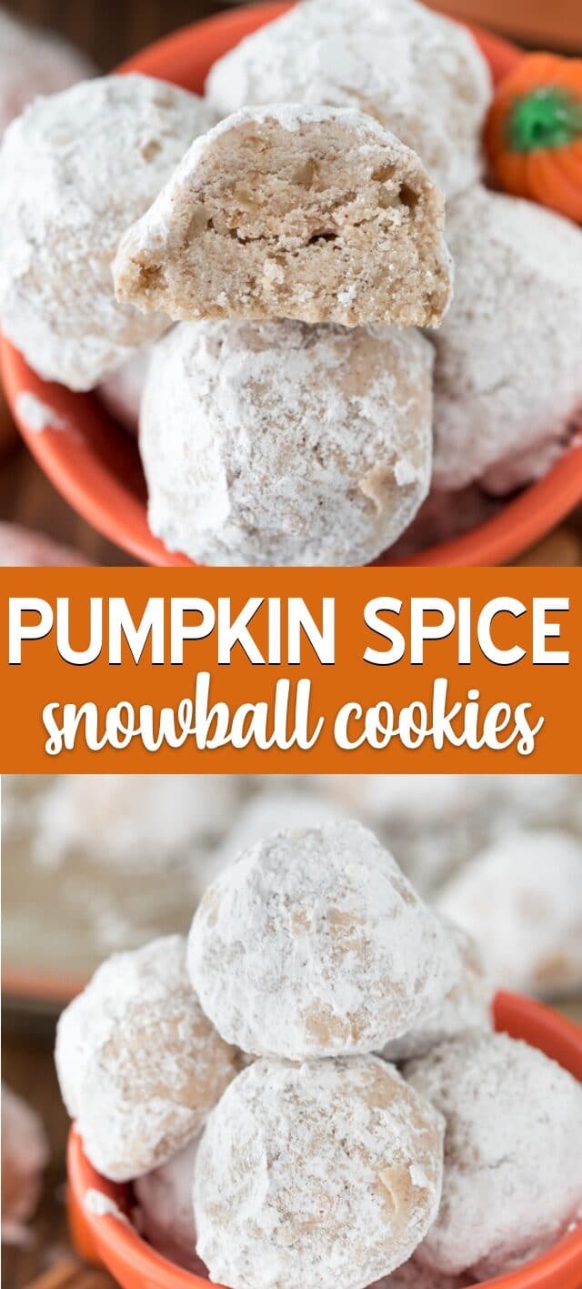 bowl of pumpkin spice snowballs