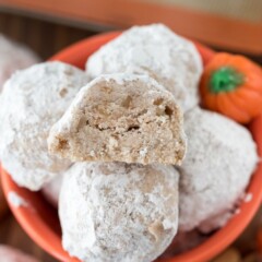 Orange bowl of Pumpkin Spice Snowballs