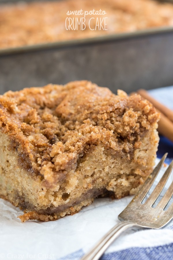 Sweet Potato Crumb Cake - this is the BEST crumb cake recipe I've ever had! It's an easy recipe that you'll want to keep making over and over.