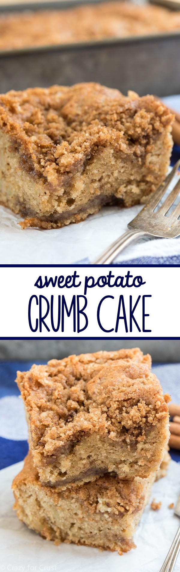 Sweet Potato Crumb Cake - This is the BEST Crumb Cake recipe I've ever had! An easy recipe for dessert or breakfast!