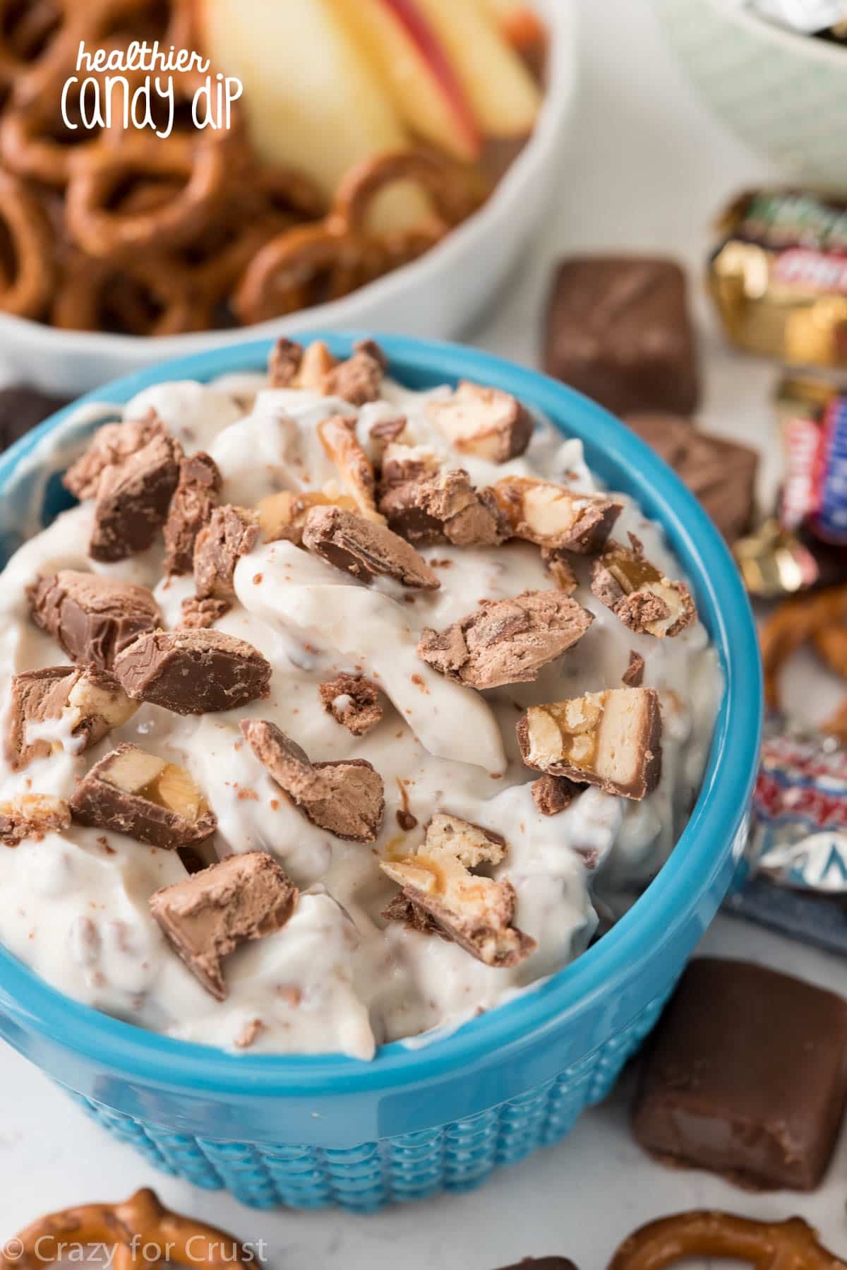 This easy Skinny Candy Dip has only 3 ingredients! It's a fast and easy recipe that's the perfect party dip!