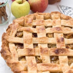 Apple Cider Pie with a lattice top