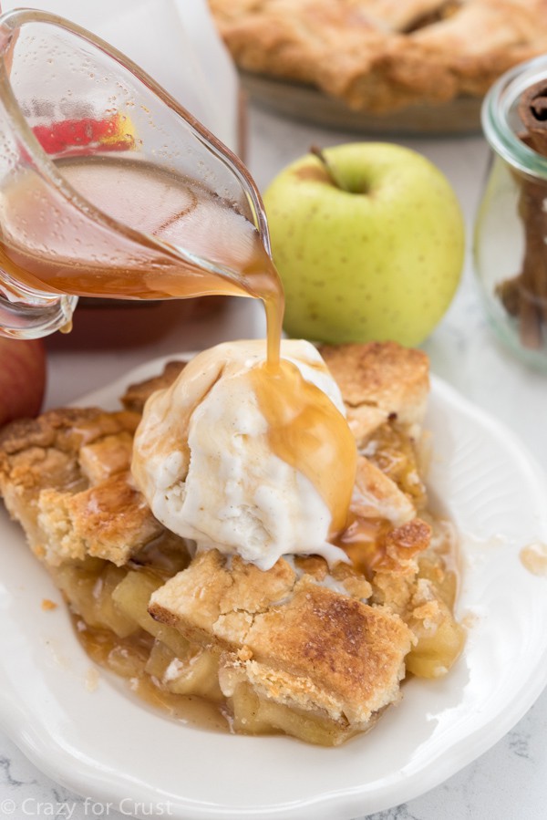 Apple Cider Sauce on top of Apple Cider Pie!