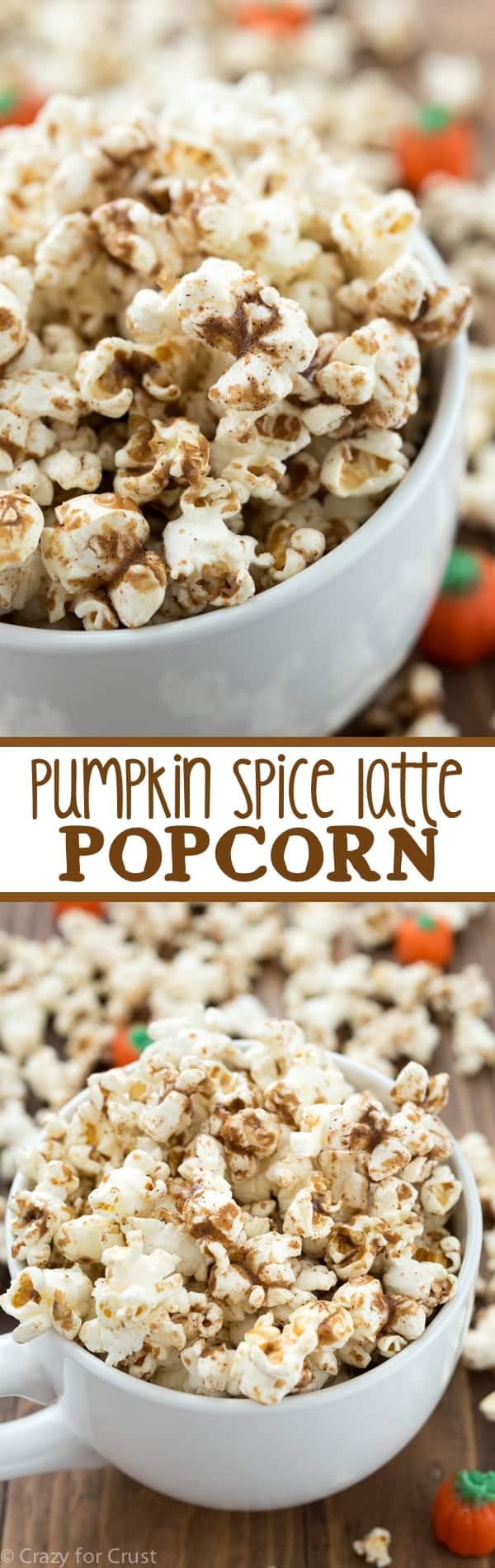Pumpkin Spice Latte Popcorn - an easy and fast recipe that turns the pumpkin spice latte into a popcorn recipe!