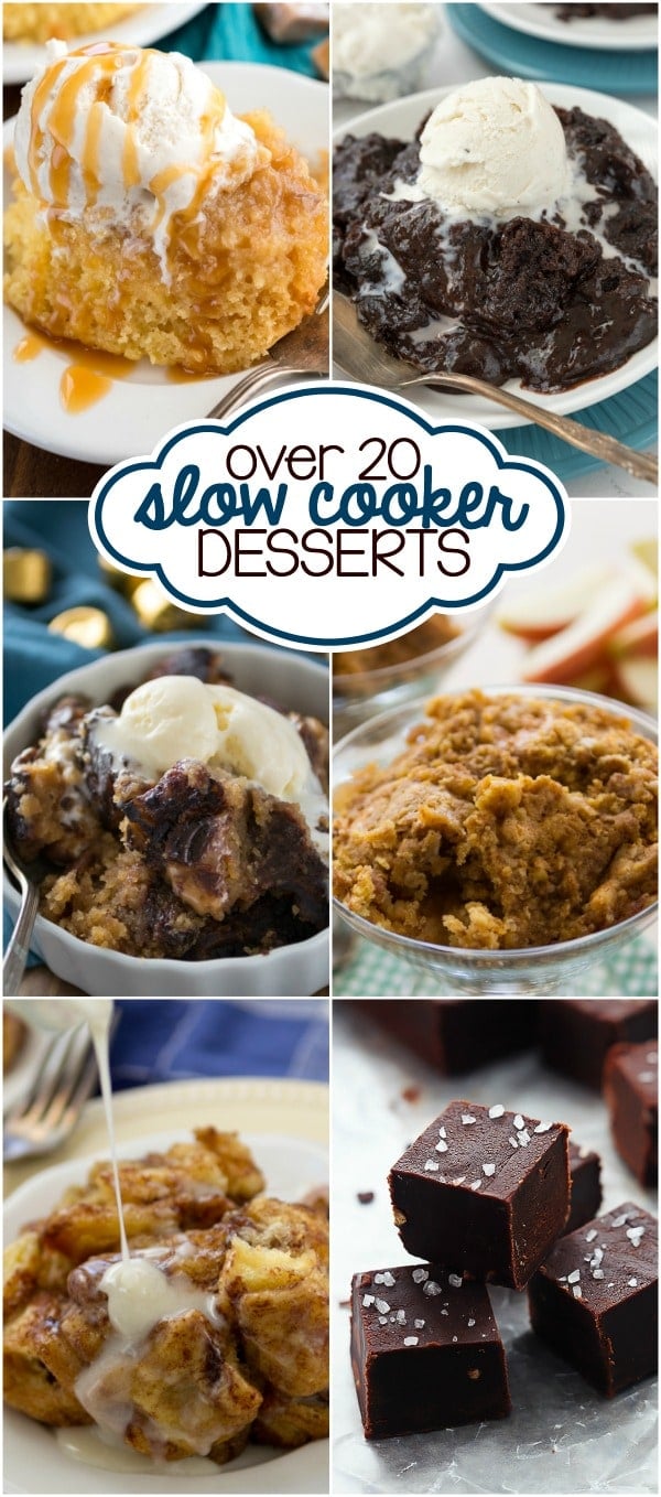 Over 20 dessert made in a slow cooker! These crockpot dessert recipes are easy and perfect for every occasion.