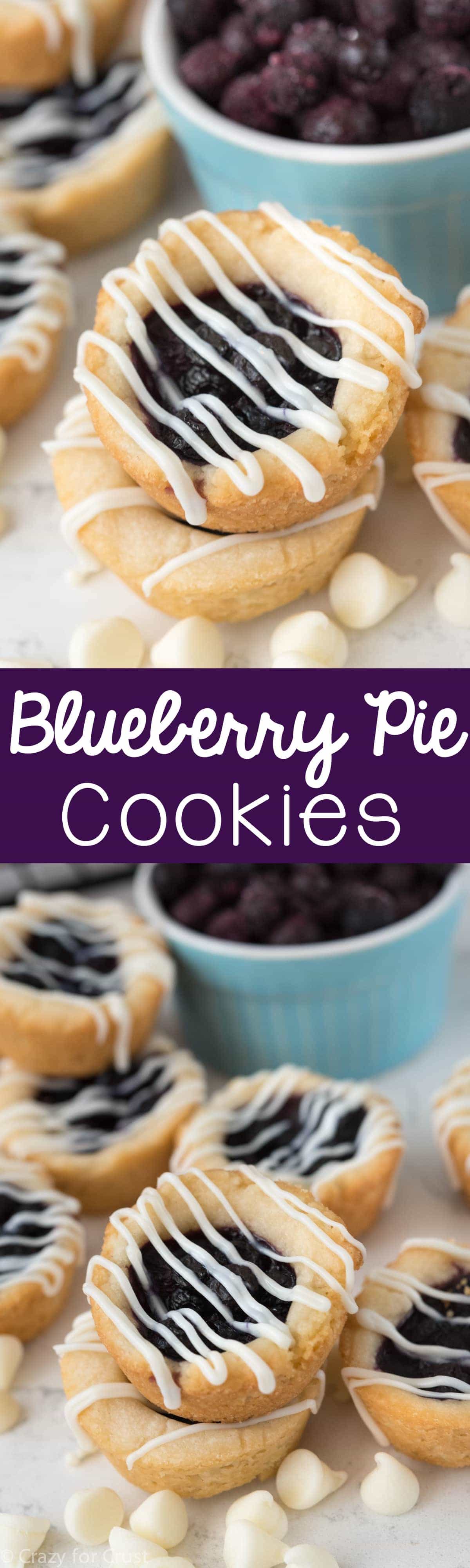 Easy Blueberry Pie Cookies - a shortbread cookie filled with blueberry pie! This recipe is foolproof and perfect for the holidays.