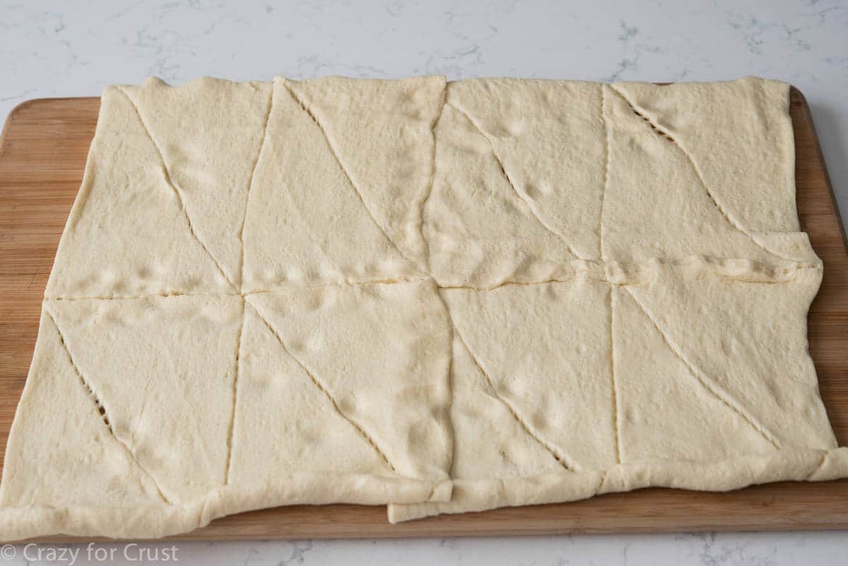 sheet of Pillsbury Crescent Rolls dough