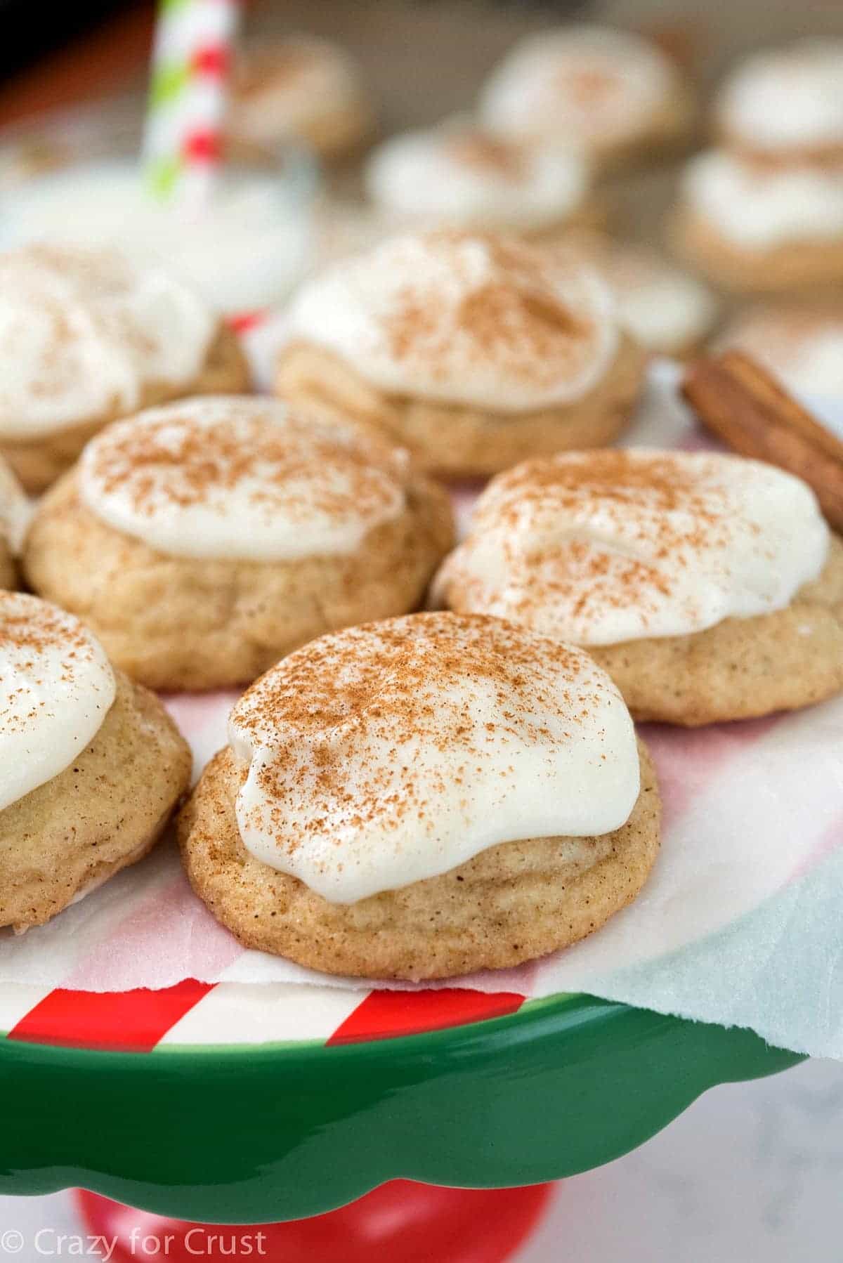 Eggnog Frosted Snickerdoodles - Crazy for Crust