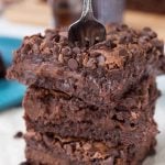 Stack of Hot Fudge Cheesecake Brownies