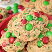 Santa's Favorite Cookies on a red plate