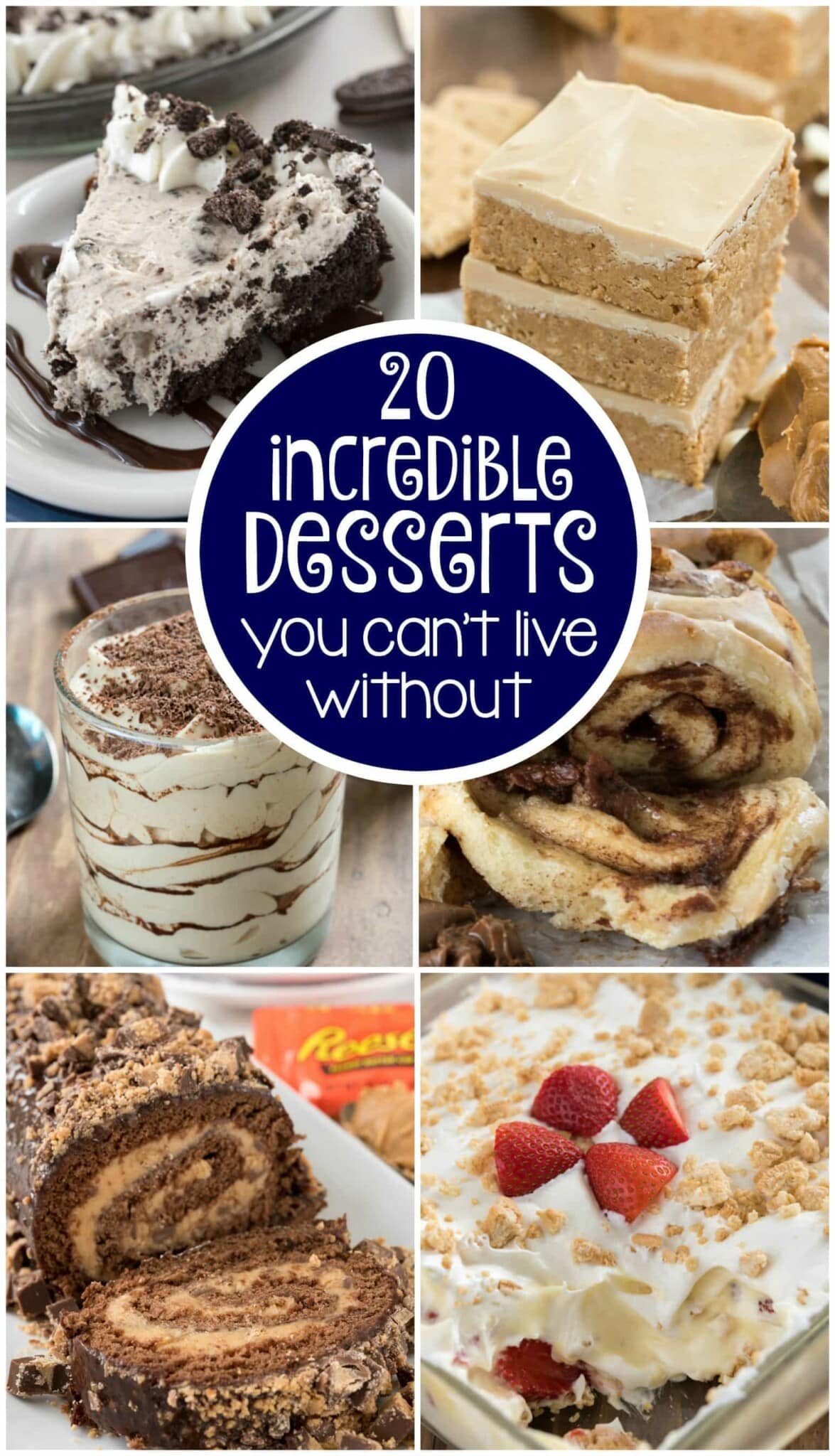 Collage of 20 incredible dessert recipes