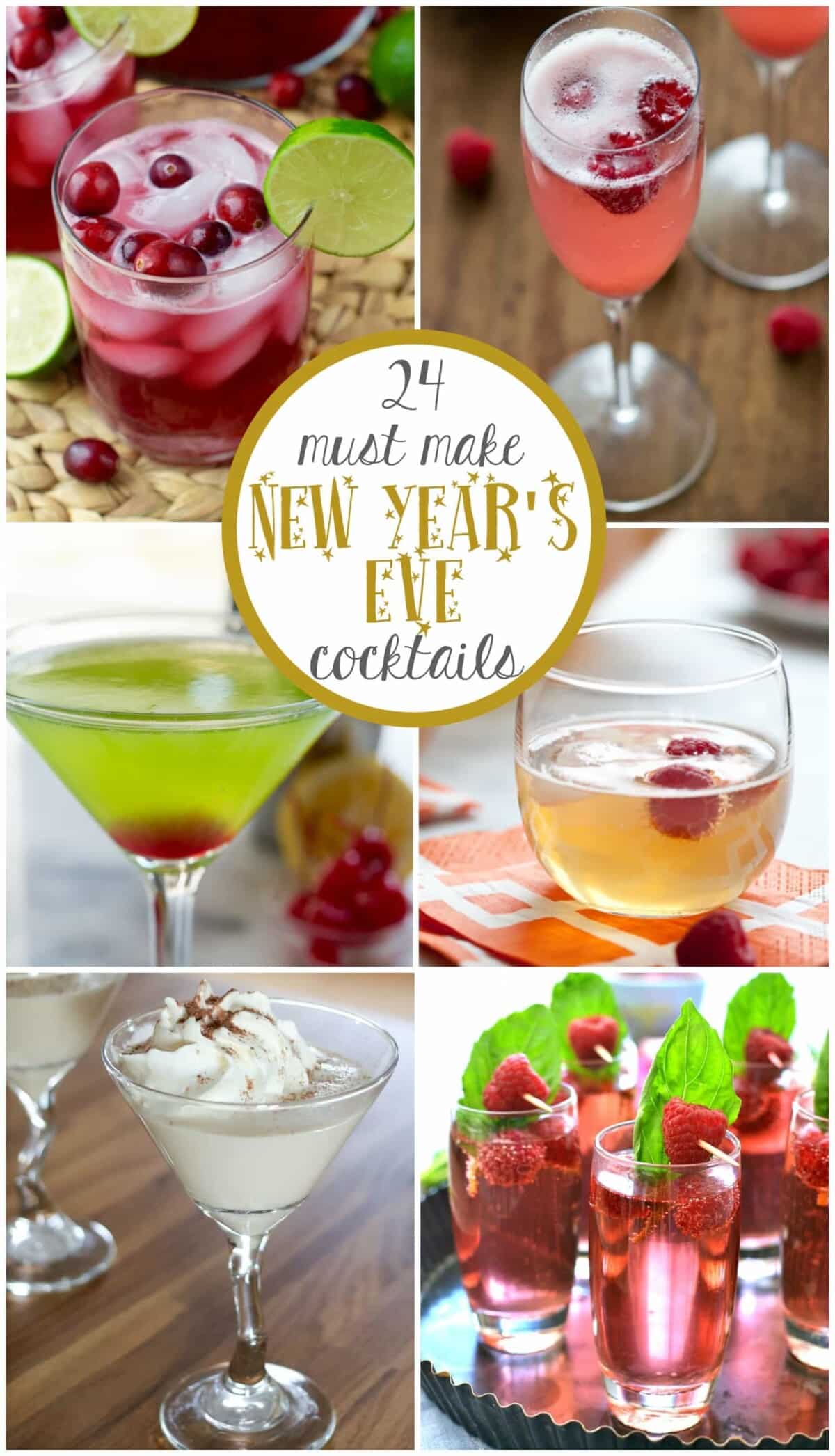 Collage of 4 Must Make New Year's Eve Cocktail Recipes