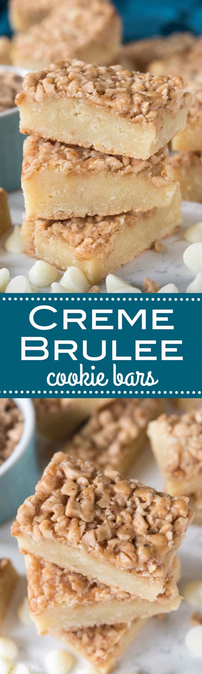 Collage of Creme Brulee Cookie Bars