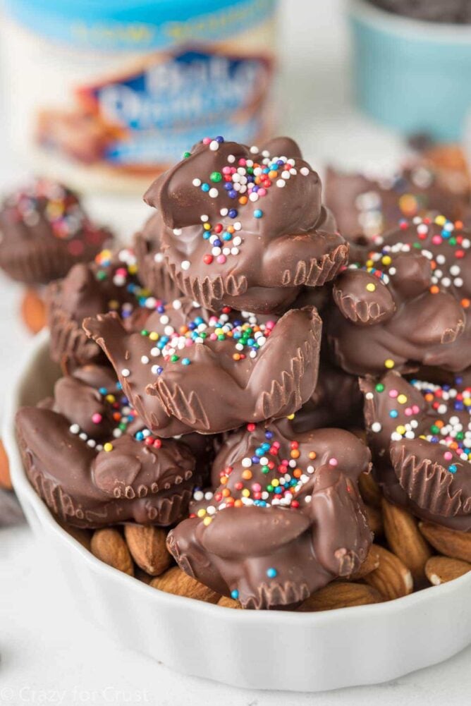 Bowl full of Easy Almond Clusters