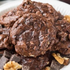 Flourless Brownie Cookies in a white bowl