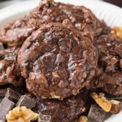 Flourless Brownie Cookies in a white bowl