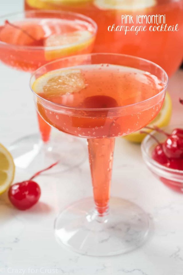 Pink Lemontini Champagne Cocktail - light, refreshing, and the perfect New Year's Eve cocktail recipe!