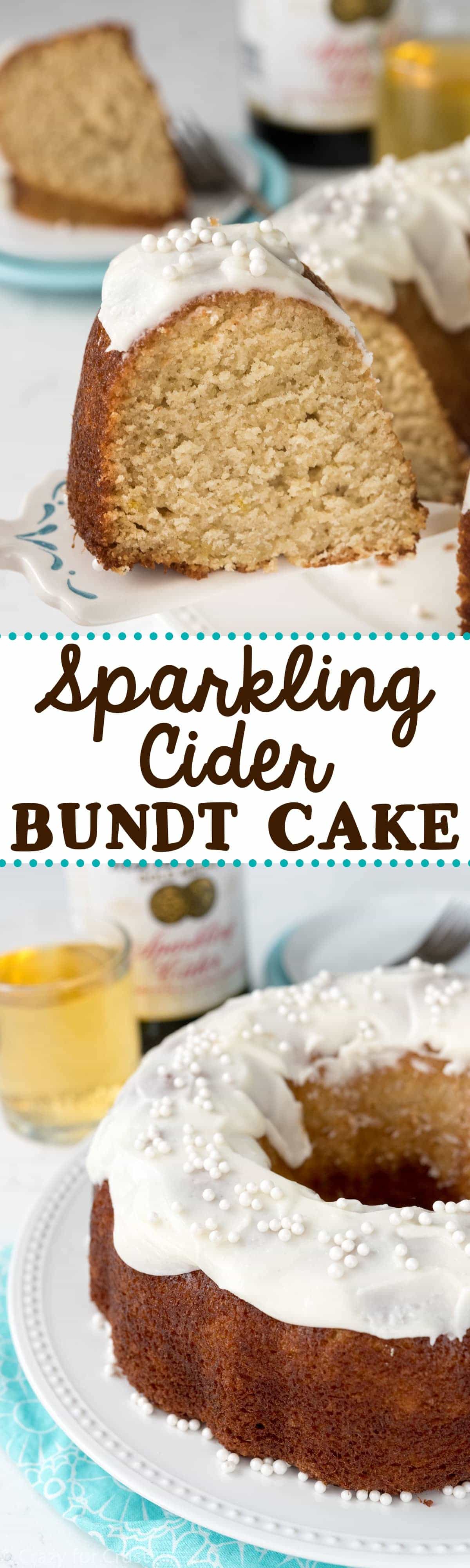 Sparkling Apple Cider Cake - this easy recipe uses Sparkling Apple Cider in every part of the recipe! Perfect for a party!