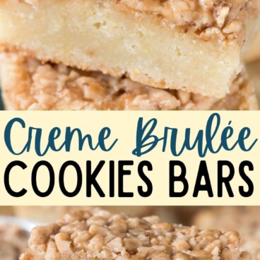 collage of two photos of creme brûlée bars