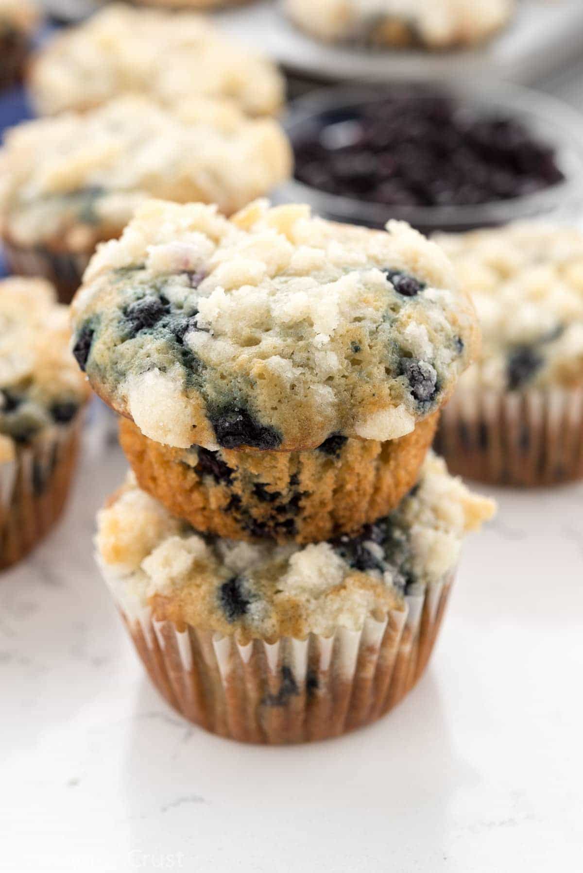 Blueberry Cream Cheese Muffins - easy blueberry muffins filled with cream cheese filling!