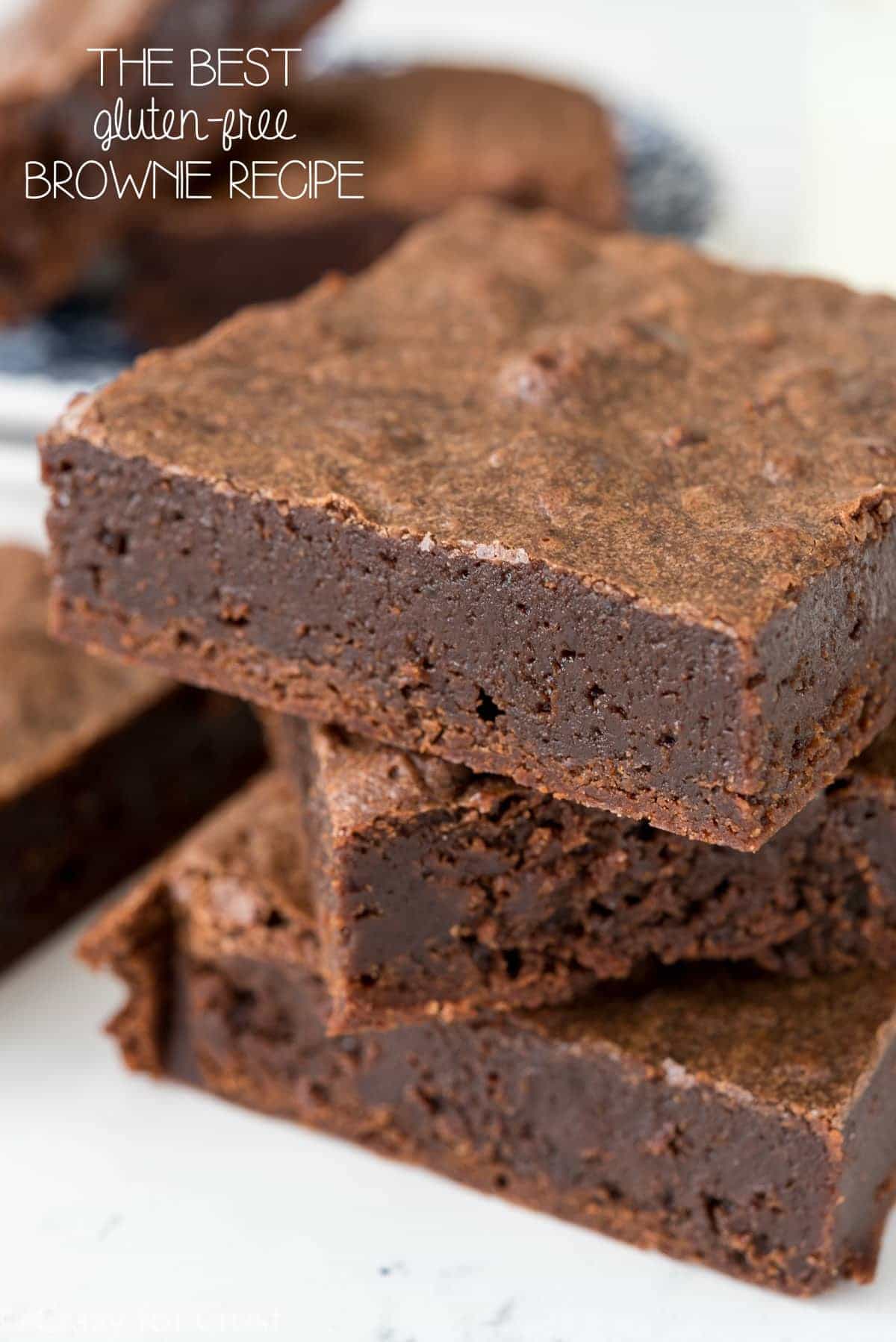 These are the BEST Gluten-Free Brownies!! It's an easy brownie recipe that yields super fudgy brownies! Even if you're not GF, you'll love these.