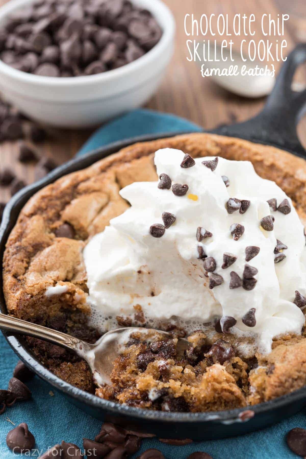 Chocolate Chip Skillet Cookie for two