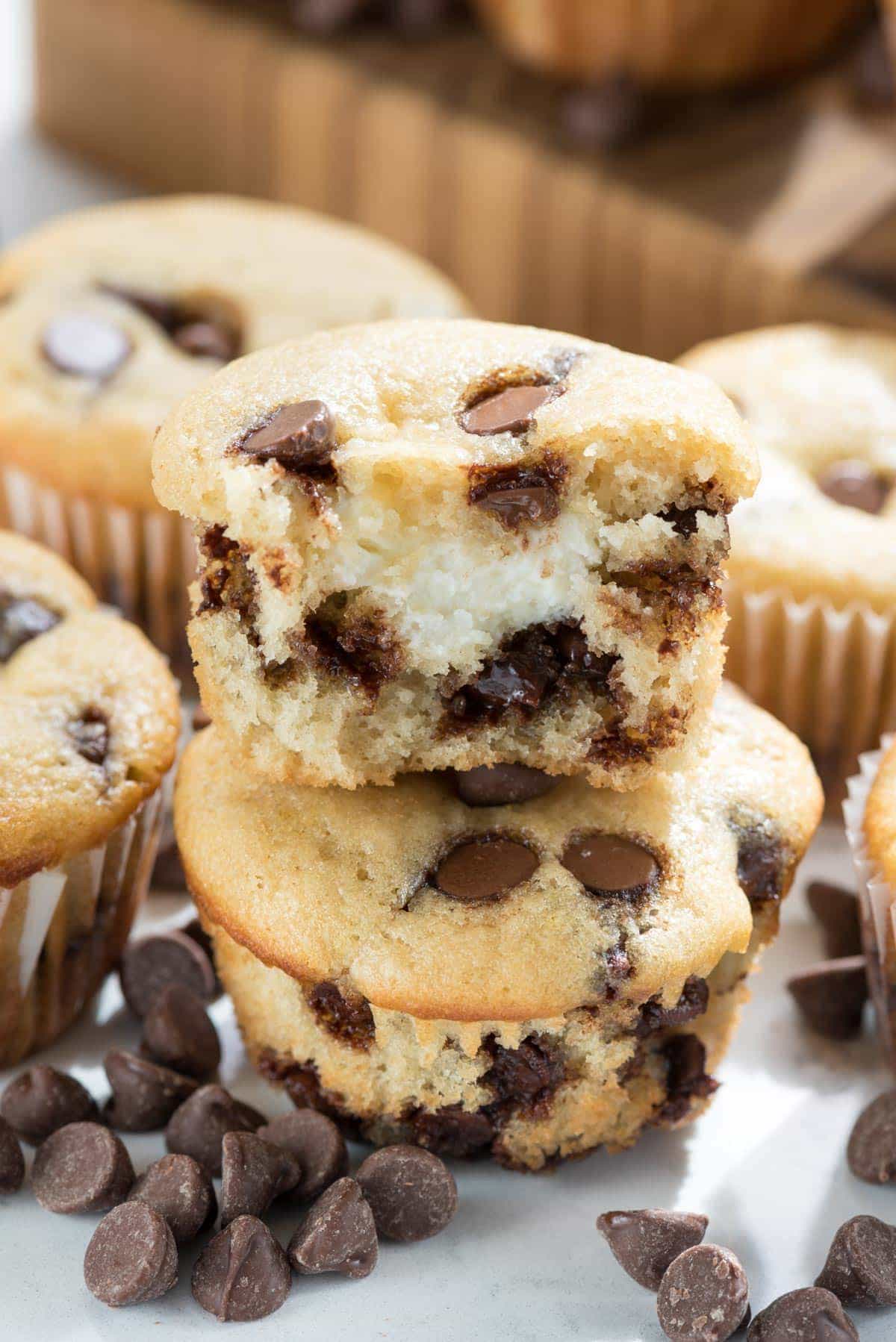 Cream Cheese Filled Chocolate Chip Muffins Recipe