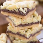 Stack of nutella crumble cake bars