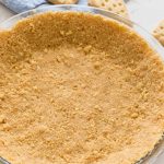 Perfect shortbread crust in clear pie dish