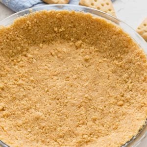 Perfect shortbread crust in clear pie dish