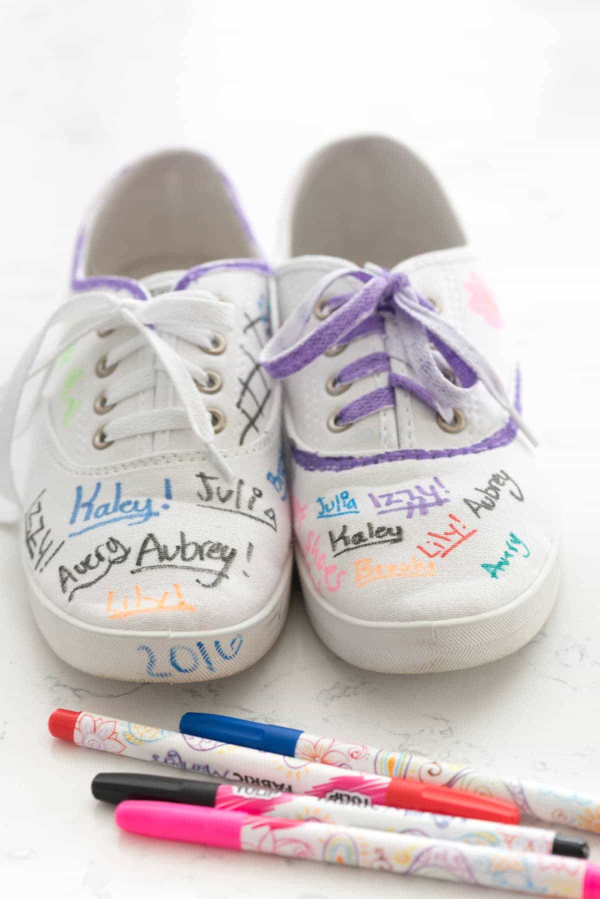 Taylor Swift Party - decorate Keds with fabric markers as a craft and take home gift!