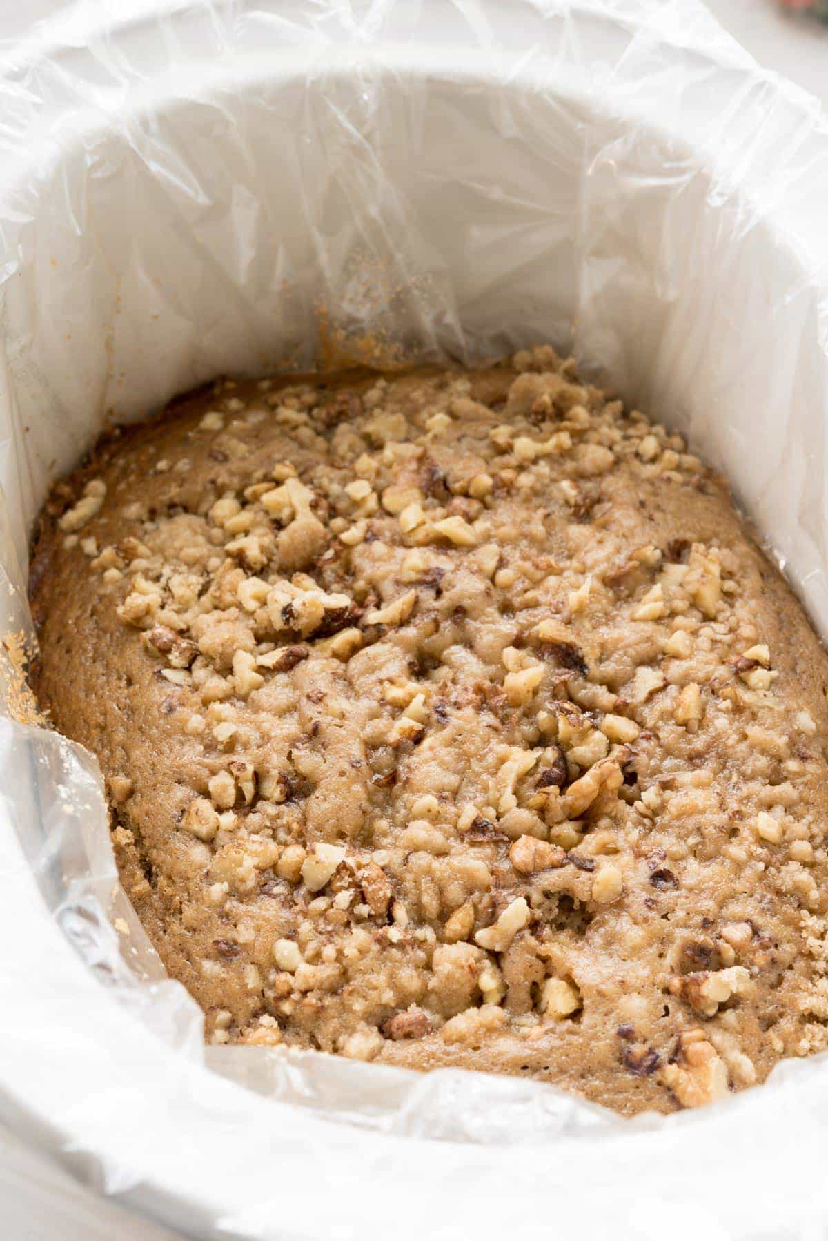 Slow Cooker Coffee Cake - an easy coffee cake recipe made in a crockpot.