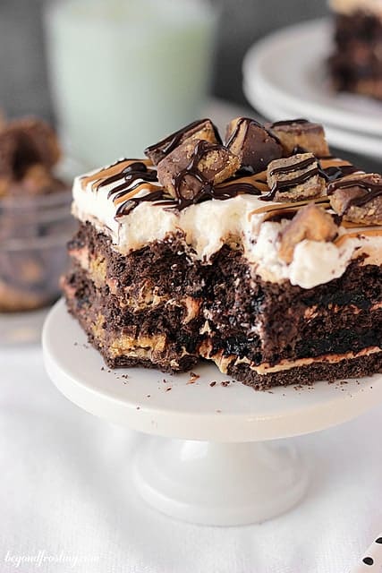 Chocolate Peanut Butter Cup Lasagna